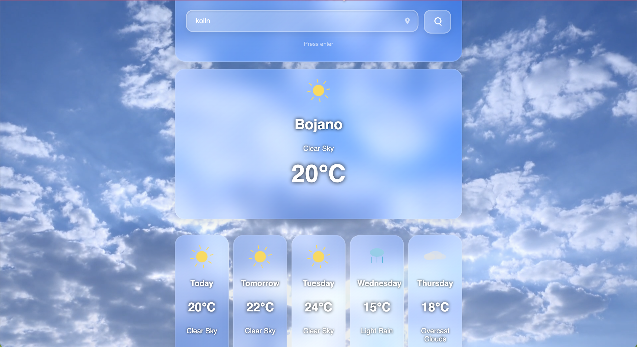 Weather App default